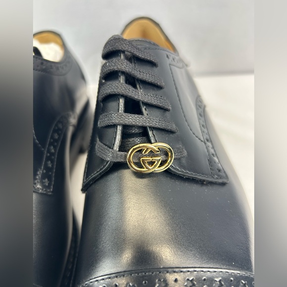 GUCCI Men's Rooster Brogue Leather Derby - Picture 4 of 8